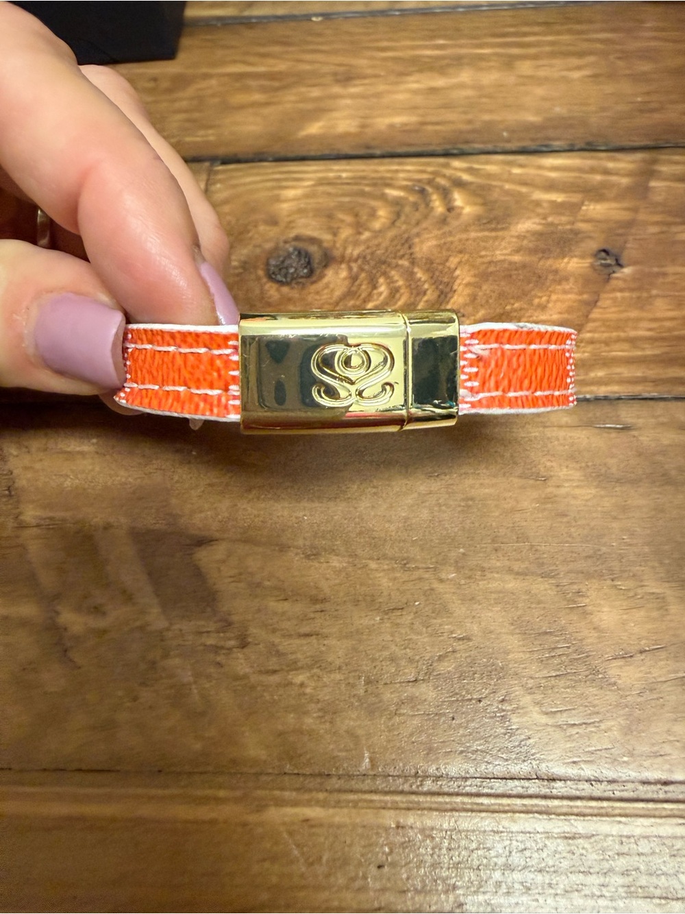 Authentic Louis Vuitton Orange Damier Leather Gracie Bracelet